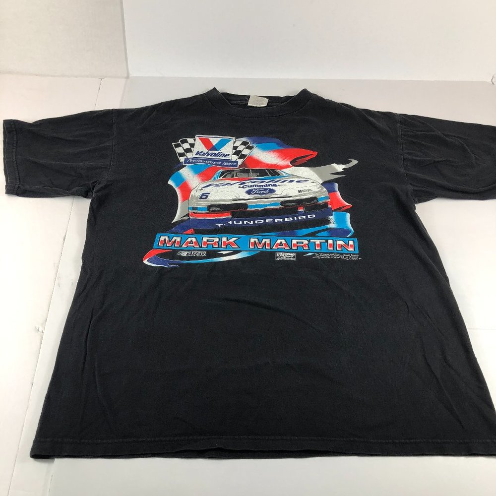 Mark Martin NASCAR Shirt Men's Extra Large Black Colorful Big Graphic Racing Tee